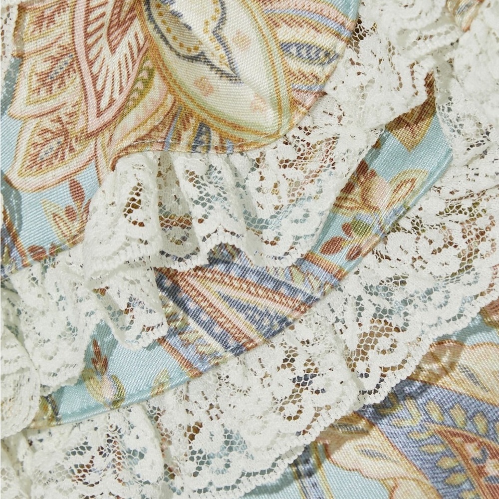 Zimmermann Ladybeetle Ruffled Printed Wool And Silk-blend Mini Dress AU 2 (US 8) - Picture 5 of 6